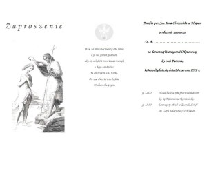 Zaproszenie na Uroczystość Odpustową